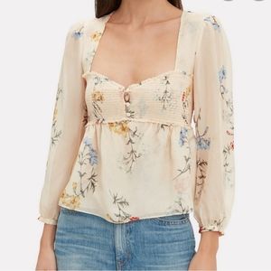 NEW Intermix Paola Print Top 100% Silk